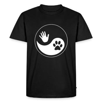 Cadeau de chiots de chiot d'amant de chien humain de chien de Yin Yang - T-shirt Premium bio Homme - noir - Devant - Nico (187cm)