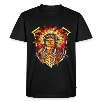 Native Man Indian Aztec Warior Ancient Indigenous - Men's Premium Organic T-Shirt - black - Front - Nico (187cm)