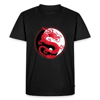 Yin Yang Dragon Chine Harmonie Taoïsme Taoïsme Cadeau - T-shirt Premium bio Homme - noir - Devant - Nico (187cm)