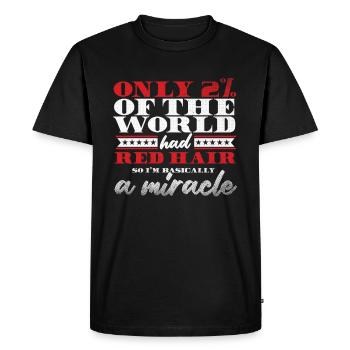 Red Hair Redhead Miracle Redheads Ginger Gift - Men's Premium Organic T-Shirt - black - Front - Nico (187cm)