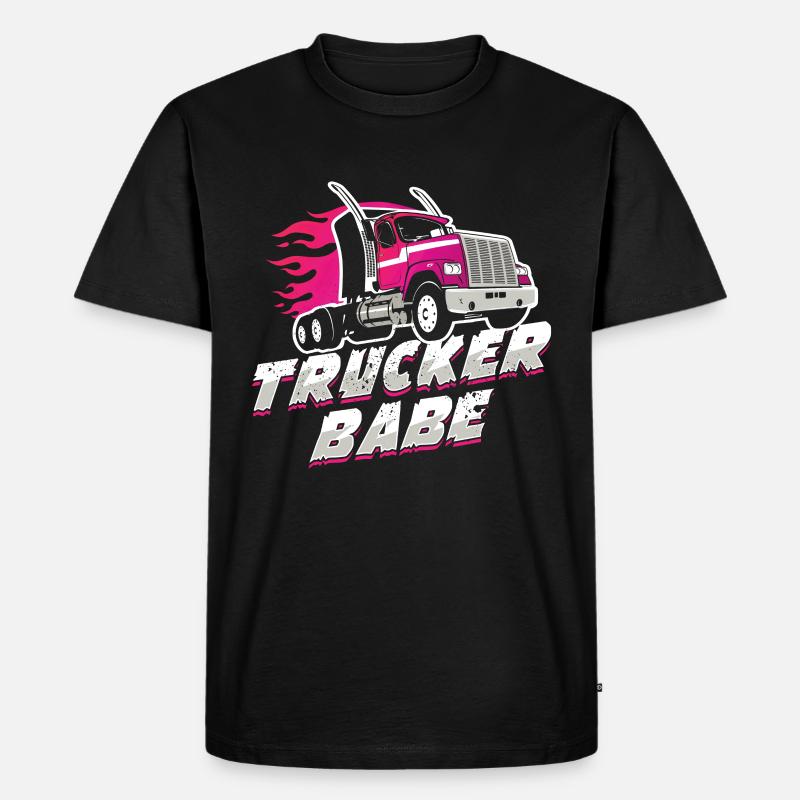 TruckerBabe Driving Trucker Driver Geschenk - Männer Premium Bio T-Shirt - Schwarz