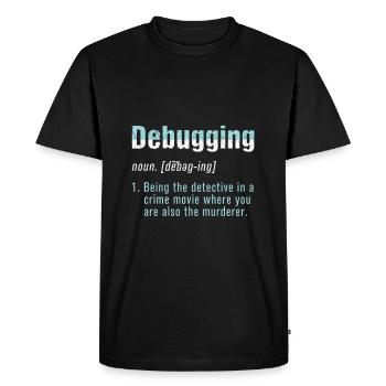 Debugging Bug Programmer Coder Coding Computer - Men's Premium Organic T-Shirt - black - Front - Nico (187cm)