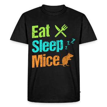 Eat Sleep Mice Rat Mouse Rodent Animal Pet Gift - Men's Premium Organic T-Shirt - black - Front - Nico (187cm)