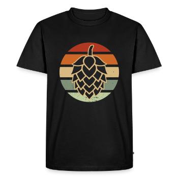 Beer Malt Hops Vintage Retro Brewing Amateur de bière - T-shirt Premium bio Homme - noir - Devant - Nico (187cm)