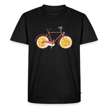 Vélo Passion Fruit Wheels Bike Cycling Biker - T-shirt Premium bio Homme - noir - Devant - Nico (187cm)