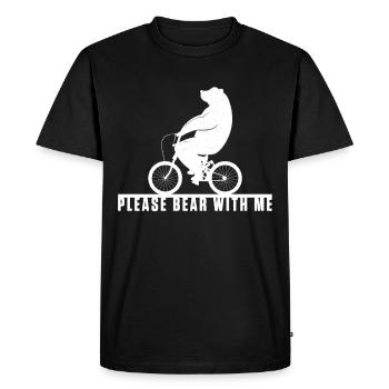 Bear Cyclist Biker Bike Cycling Biking BMX MTB - Men's Premium Organic T-Shirt - black - Front - Nico (187cm)