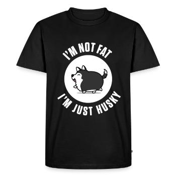 Not Fat Just Husky Siberian Dog Owner Pet Lover - Men's Premium Organic T-Shirt - black - Front - Nico (187cm)