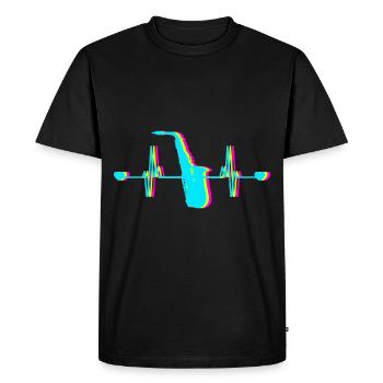 Saxophone Heartbeat Sax Saxophonist Music Gift - T-shirt Premium bio Homme - noir - Devant - Nico (187cm)