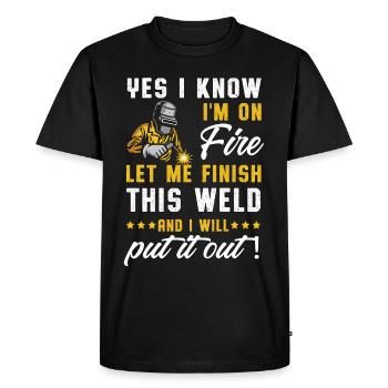 Je suis en feu Soudeur soudure soudage métal fer cadeau - T-shirt Premium bio Homme - noir - Devant - Nico (187cm)