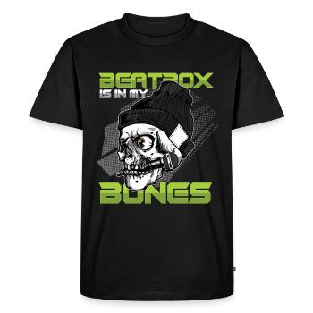 Beatbox In My Bones Skull Skeleton DJ Beatboxer - Men's Premium Organic T-Shirt - black - Front - Nico (187cm)