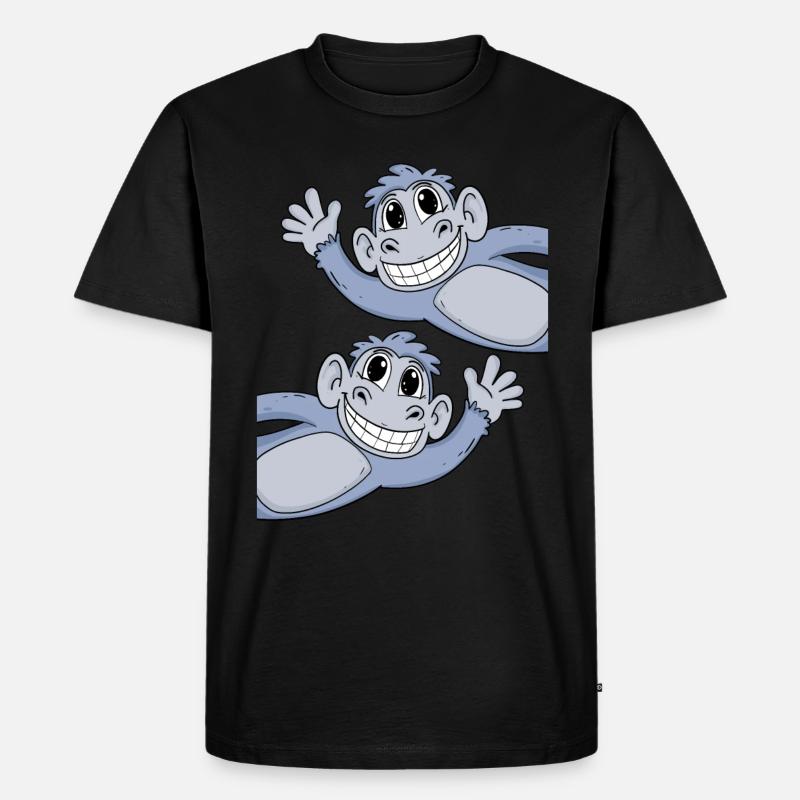 Affe Affen - Männer Premium Bio T-Shirt - Schwarz