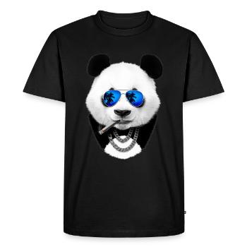 Panda cool - T-shirt Premium bio Homme - noir - Devant - Nico (187cm)