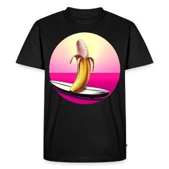 Surf Banana Sunset - T-shirt Premium bio Homme - noir - Devant - Nico (187cm)