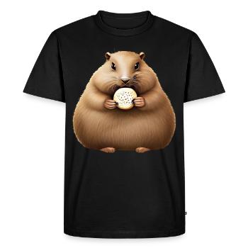 Groundhog with Cracker - Men's Premium Organic T-Shirt - black - Front - Nico (187cm)