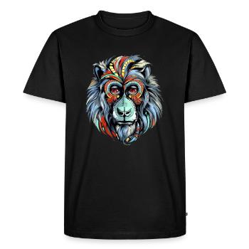 Kajou the mandrill - Men's Premium Organic T-Shirt - black - Front - Nico (187cm)