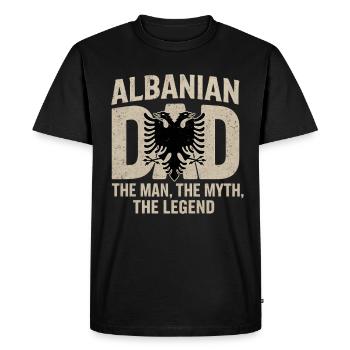 Père albanais Fête des pères Aigle Kosovo - T-shirt Premium bio Homme - noir - Devant - Nico (187cm)
