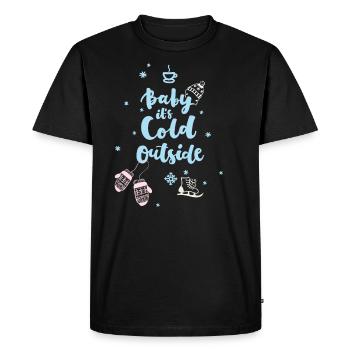 cold baby saying winter ice skate snow - Men's Premium Organic T-Shirt - black - Front - Nico (187cm)