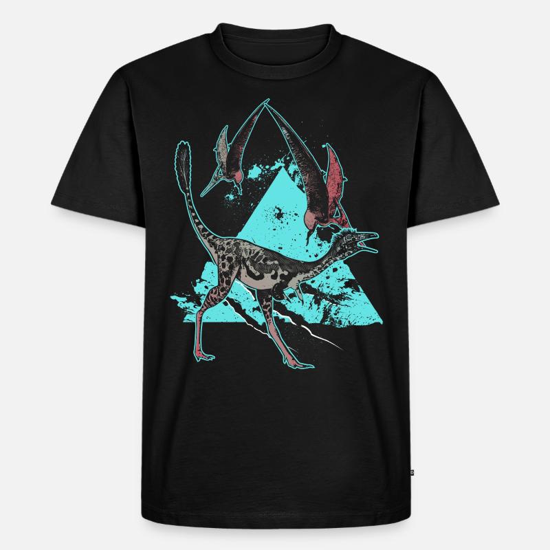Dinosaurier Geschenk Mononykus Urzeit - Männer Premium Bio T-Shirt - Schwarz