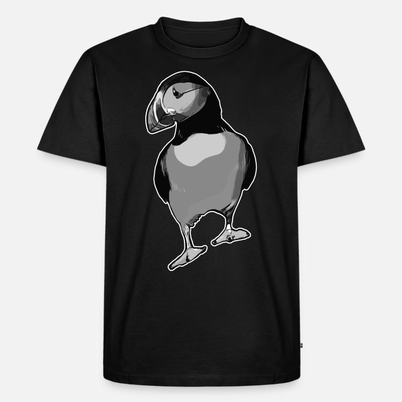 Papageitaucher Vogel Atlantik - Männer Premium Bio T-Shirt - Schwarz