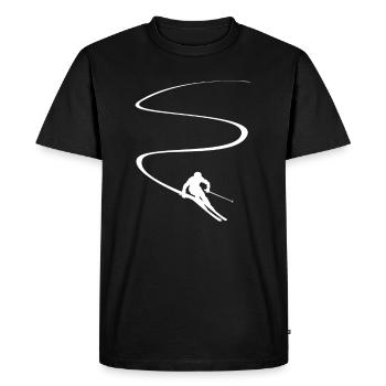 Skier slalom deep snow descent - Men's Premium Organic T-Shirt - black - Front - Nico (187cm)