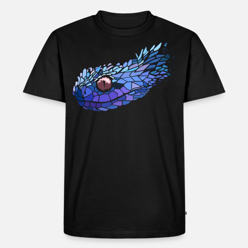 Blaue Schlange - Männer Premium Bio T-Shirt - Schwarz