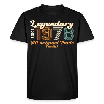 Cadeau original vintage 1978 44ème anniversaire - T-shirt Premium bio Homme - noir - Devant - Nico (187cm)