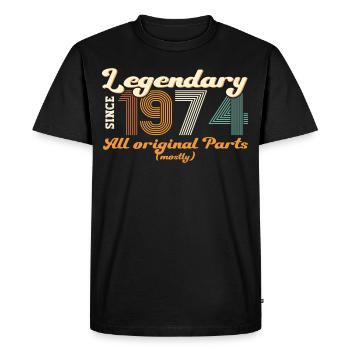 Original vintage 1974 48th birthday gift - Men's Premium Organic T-Shirt - black - Front - Nico (187cm)