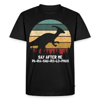 Dinosaur Motif for Paleontologists - Men's Premium Organic T-Shirt - black - Front - Nico (187cm)
