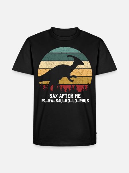 Dinosaur Motif for Paleontologists - Men's Premium Organic T-Shirt - black