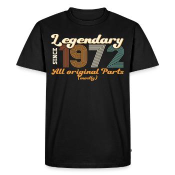 Original vintage 1972 50th birthday gift - Men's Premium Organic T-Shirt - black - Front - Nico (187cm)