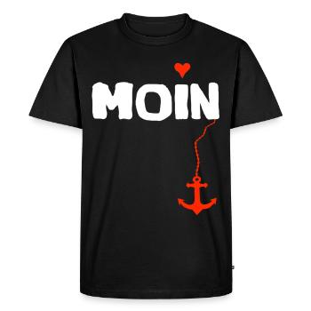 Moin | Welcome Northern Germany Coast North - Men's Premium Organic T-Shirt - black - Front - Nico (187cm)
