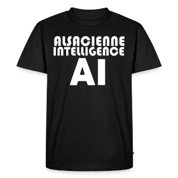 Alsacienne Intelligence - T-shirt Premium bio Homme - noir - Devant - Nico (187cm)