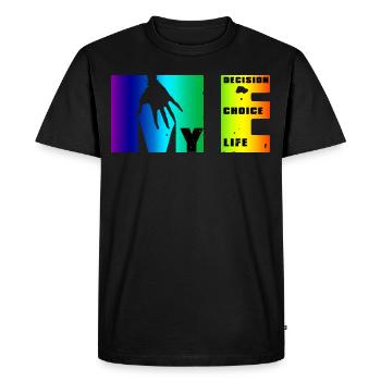 Manifeste de moi: choix, décision, vie - T-shirt Premium bio Homme - noir - Devant - Nico (187cm)