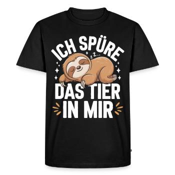 Paresseux Paresseux Animal Dormant Paresseux - T-shirt Premium bio Homme - noir - Devant - Nico (187cm)