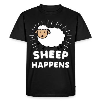 Moutons Éleveur d’ovins Éleveur d’agneaux - T-shirt Premium bio Homme - noir - Devant - Nico (187cm)