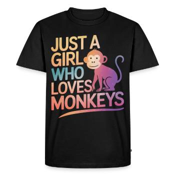 Monkey Monkey Animal Gorilla Chimpanzee - Men's Premium Organic T-Shirt - black - Front - Nico (187cm)