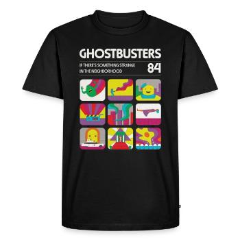 SOS Fantômes '84 Carreaux Rétro - T-shirt Premium bio Homme - noir - Devant - Nico (187cm)
