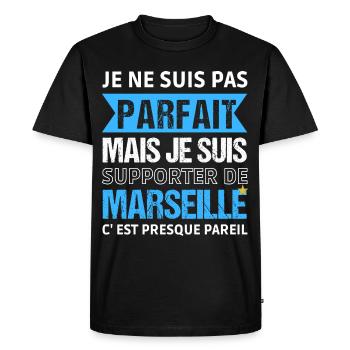 Supporter de Marseille cadeau pour Marseillais - T-shirt Premium bio Homme - noir - Devant - Nico (187cm)