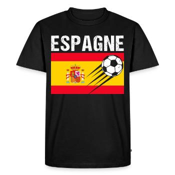 Flag Spain Gift Spanish Football Football - Men's Premium Organic T-Shirt - black - Front - Nico (187cm)