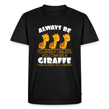 Tall Long-necked Animals Spots Collection Always - Men's Premium Organic T-Shirt - black - Front - Nico (187cm)