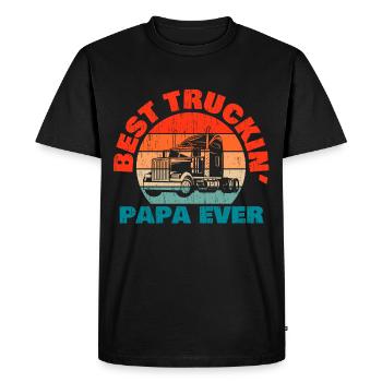 Bonne Fête des Pères Papa Travel Load Apparel - T-shirt Premium bio Homme - noir - Devant - Nico (187cm)