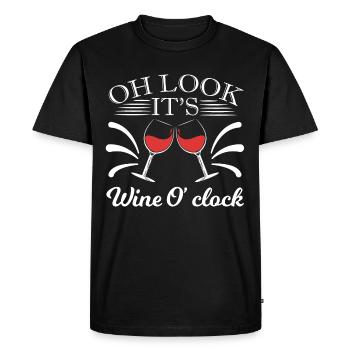 Oh regardez c'est Wine O'clock Tee pour Alcool - T-shirt Premium bio Homme - noir - Devant - Nico (187cm)