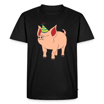 Célébration fête cochon rose fermier Oink ferme - T-shirt Premium bio Homme - noir - Devant - Nico (187cm)