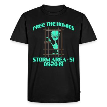 Free The Homies Storm Area 51 09/20/2019 T-shirt - Men's Premium Organic T-Shirt - black - Front - Nico (187cm)