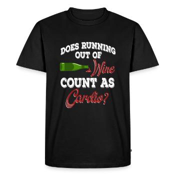Est-ce que manquer de vin compte comme une - T-shirt Premium bio Homme - noir - Devant - Nico (187cm)