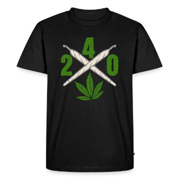 240 Green Cannabis Shirt For High People Weed - Men's Premium Organic T-Shirt - black - Front - Nico (187cm)