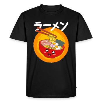 Ramen manger des nouilles hors d'un bol de Ramen - T-shirt Premium bio Homme - noir - Devant - Nico (187cm)