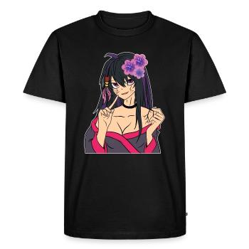 Anime Lover Shirt for Kawaii Fans "Senpai ' - T-shirt Premium bio Homme - noir - Devant - Nico (187cm)