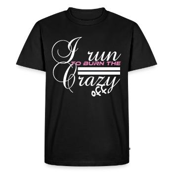 Nice Running Tee For Runners With Saying "I Run - Men's Premium Organic T-Shirt - black - Front - Nico (187cm)