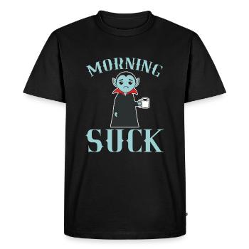 Matin sucer la chemise d'Halloween pour le 31 - T-shirt Premium bio Homme - noir - Devant - Nico (187cm)